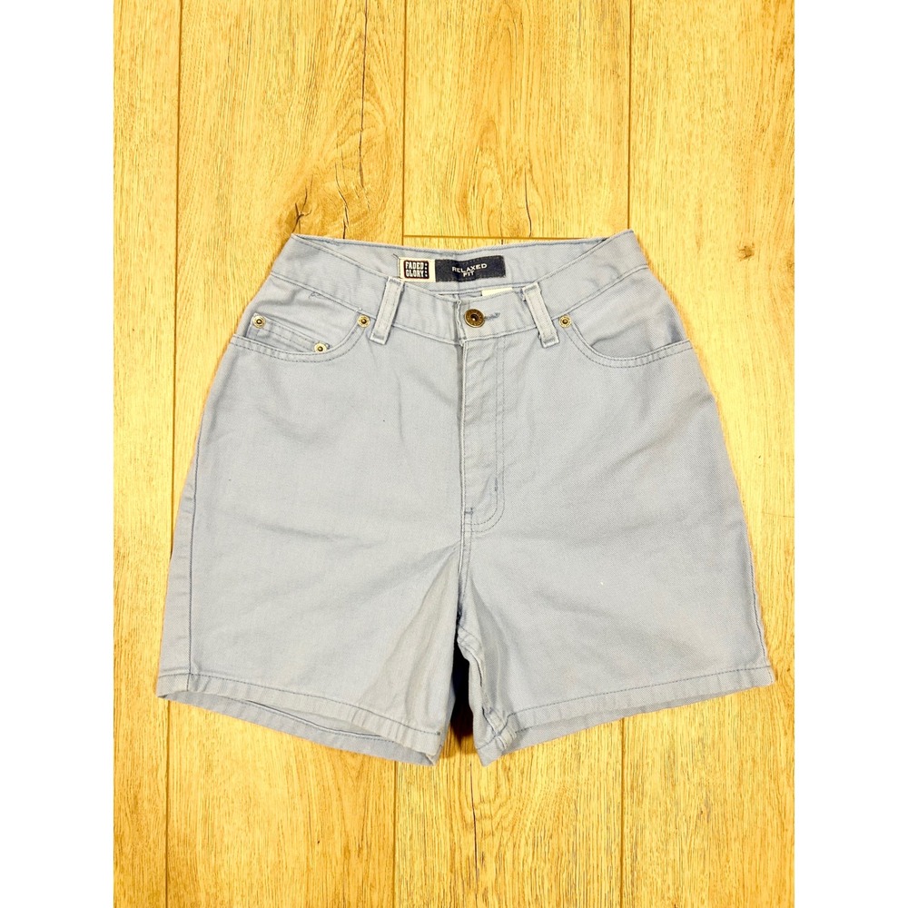 Vtg Faded‎ Glory Womens High Waisted Relaxed Fit Denim Shorts Puff Blue Size 4